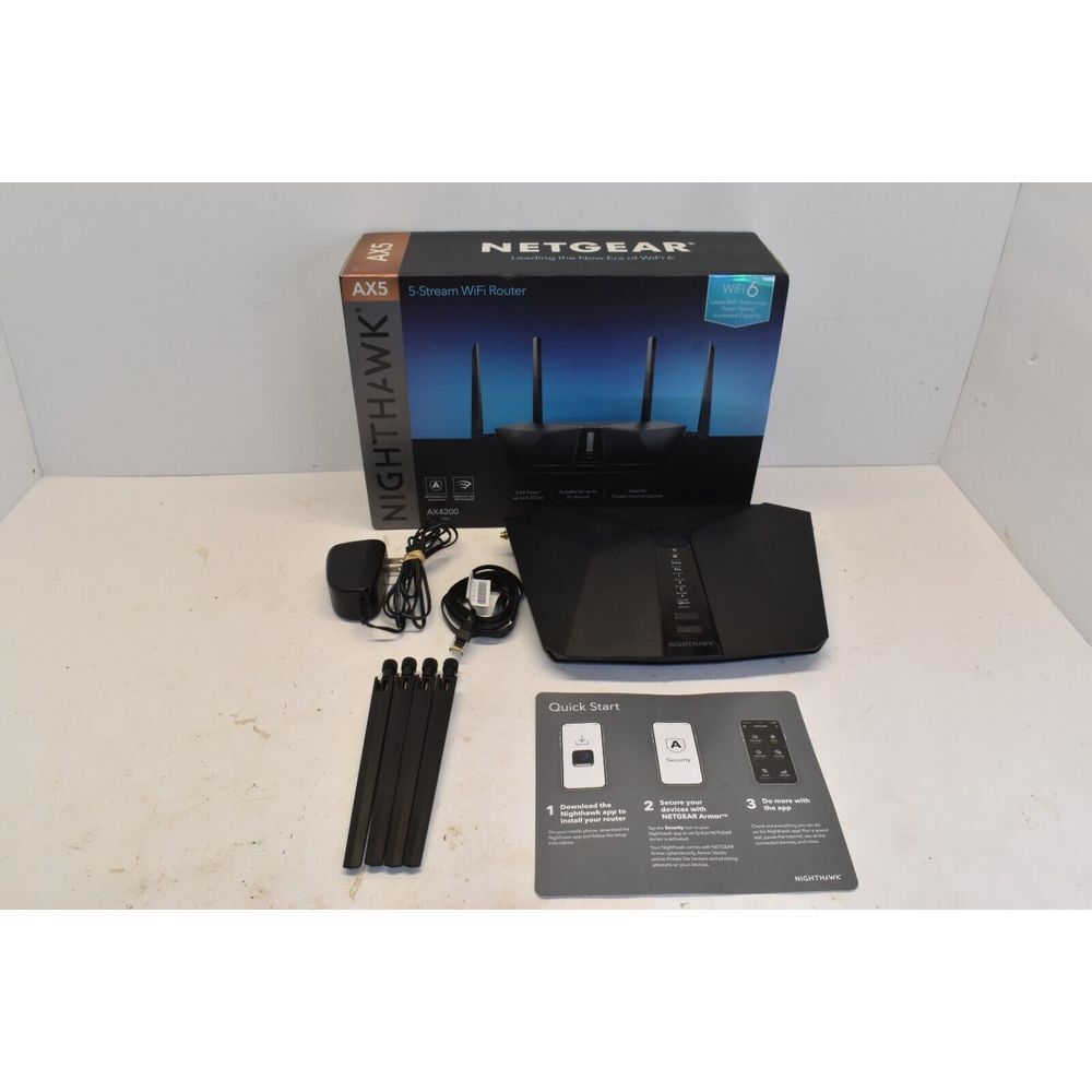 Netgear Nighthawk AX5 AX4200 Dual-Band Gigabit Wi-Fi 6 Router RAX43